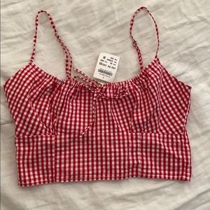 Red checkered brandy Melville tank